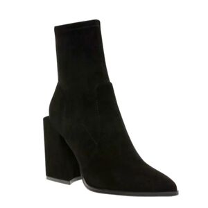 NWT Steven New York 'Teralyn' Stretch Genuine Suede Ankle Boots in Black Sz. 6.5